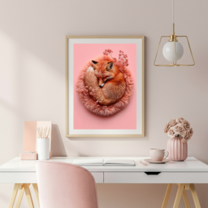 sleeping fox, animal wall art