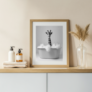 black and white giraffe