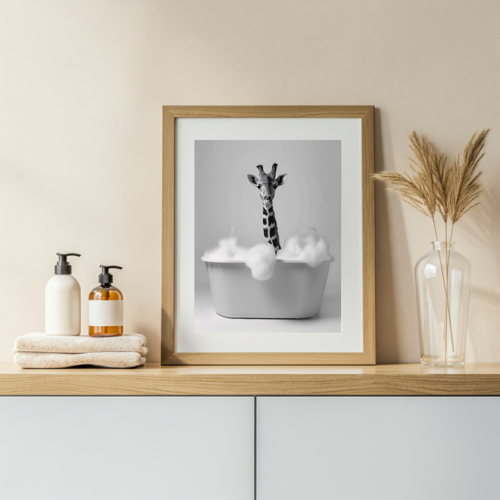 black and white giraffe