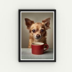 Chihuahua Dog with Coffee
