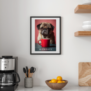 pug coffee photo