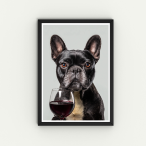Pug with Wine Wall Art